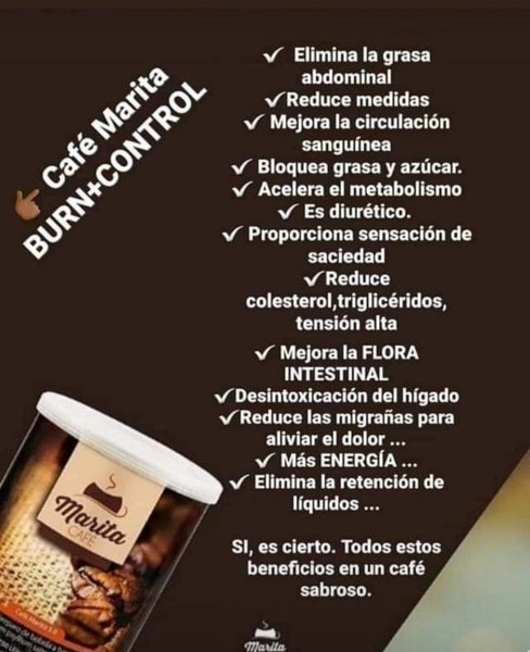 CAFE PARA ADELGAZAR , BURN CONTROL CON PSYLLIUM, YERBA MATE, GARCINIA CAMBOGIA 