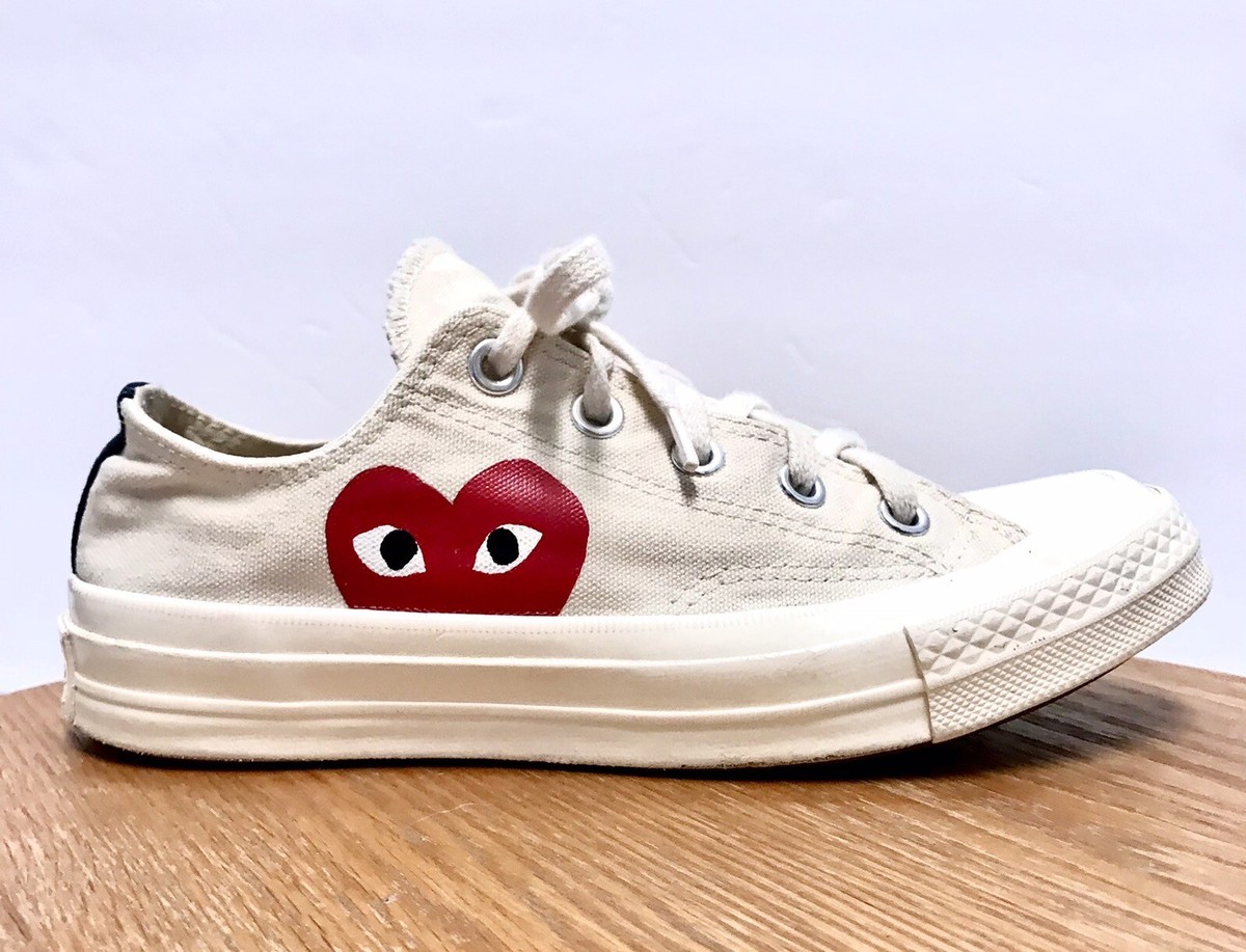 Converse Play Comme des Garcons White Low Top Sneakers Shoes Mens