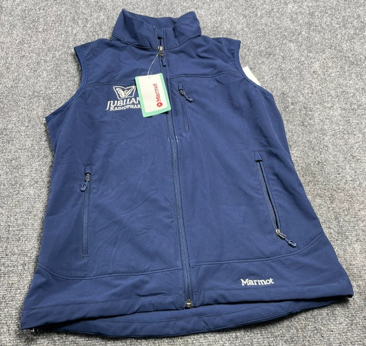 Marmot Men's Approach Vest Soft Shell Blue jubilant radiopharma Logo Size M