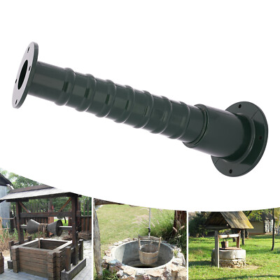 Cast Iron Hand Water Pump Raised Base 26 in Green - 12mm Mounting Holes