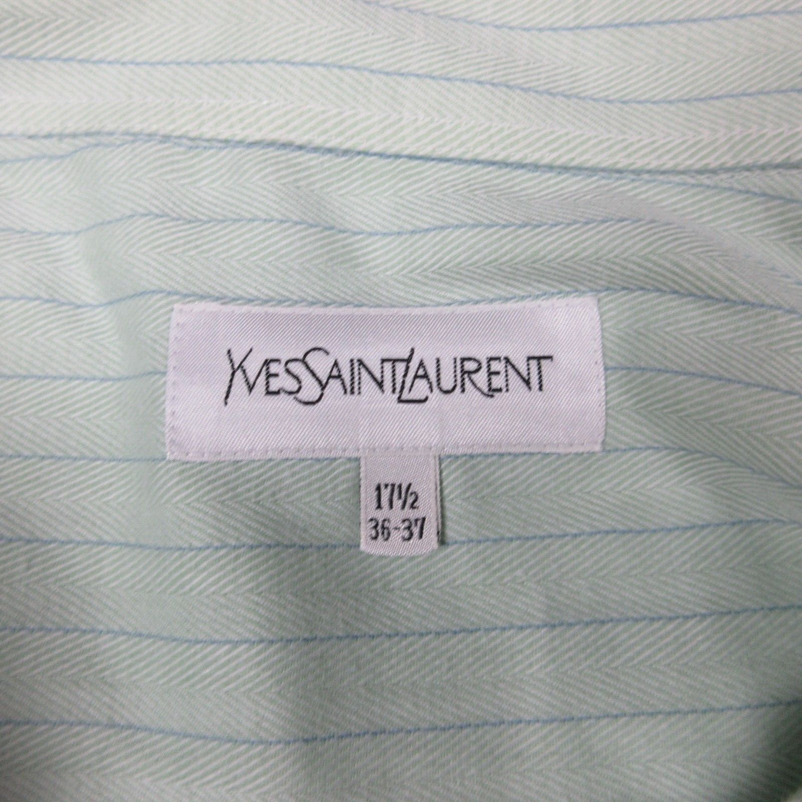 Camicia abito Yves Saint Laurent da uomo 17 5 36 37 verde a righe abbottonata