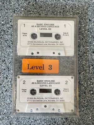 Basic English as a Second Language Cassettes ESL Level 3 Bilingual Dictionaries 