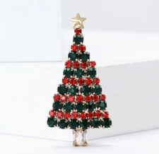 Christmas Tree pin Brooch Fashion Jewelry NEW Free Ship 2 Inch