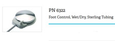 DCI Dental Foot Control Wet/Dry, Sterling Tubing 6322 high volume, variable flow