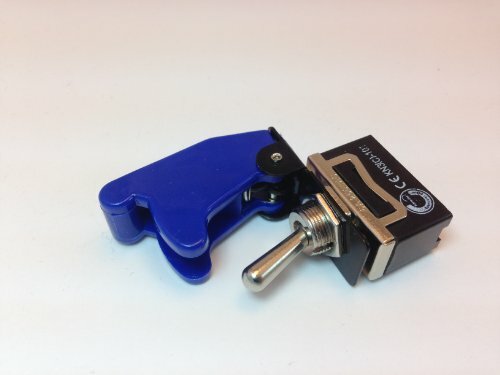 HEAVY DUTY ON/OFF SPST 2P TOGGLE SWITCH 20 AMP 125VAC WITH COVER BLUE - 第 1/1 張圖片