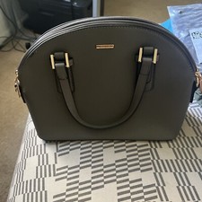 Lovevook Dome Satchel Handbag Small Double Zip Gray Crossbody Purse Bag
