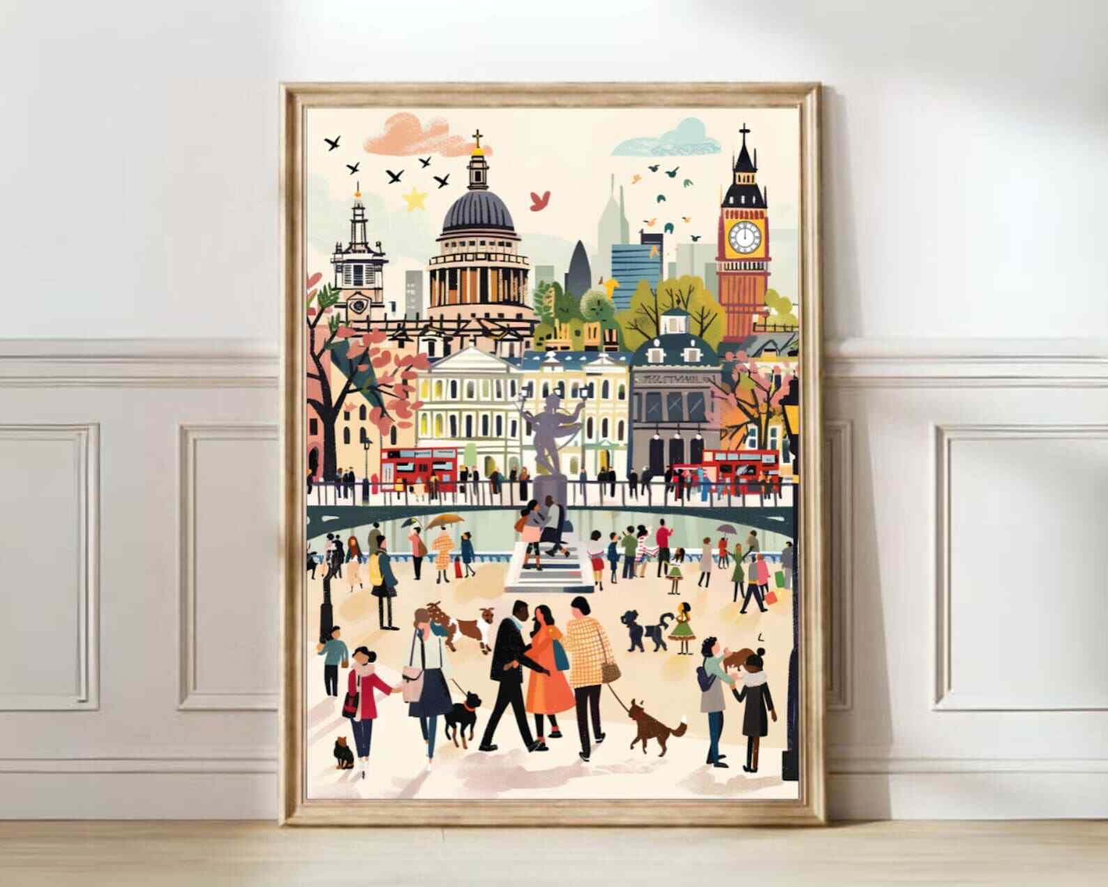London Print London Illustration London Travel Poster New Yorker Illustration