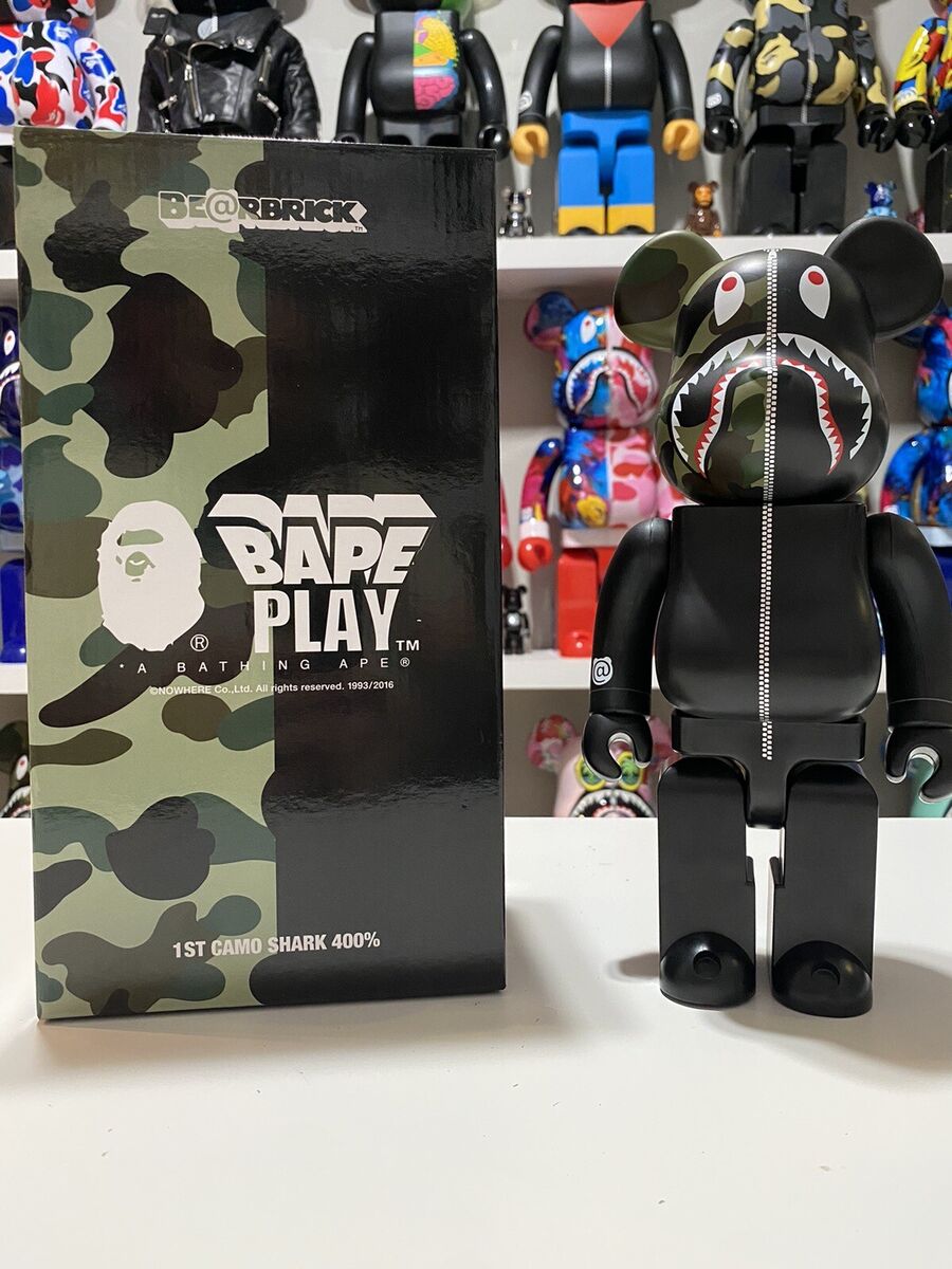 Bape 1st Camo Shark Black 400% Bearbrick A Bathing Ape Be Bape 1st Camo Shark Black 400% Bearbrick A Bathing Ape Be
