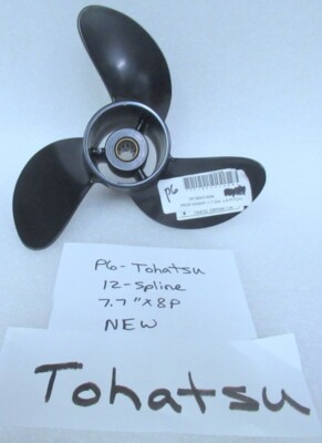 P6 Tohatsu 3R1B645160M Propeller 12 Spline 7.7'' X 8 Pitch OEM New Factory Parts