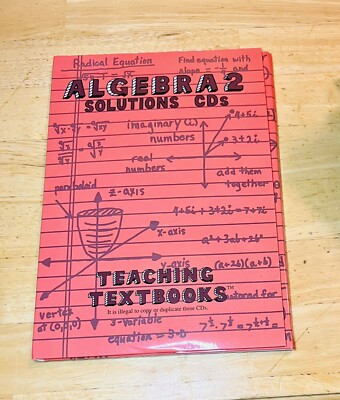Teaching Textbooks Algebra 2 Solutions & Test Solutions CDs Home School