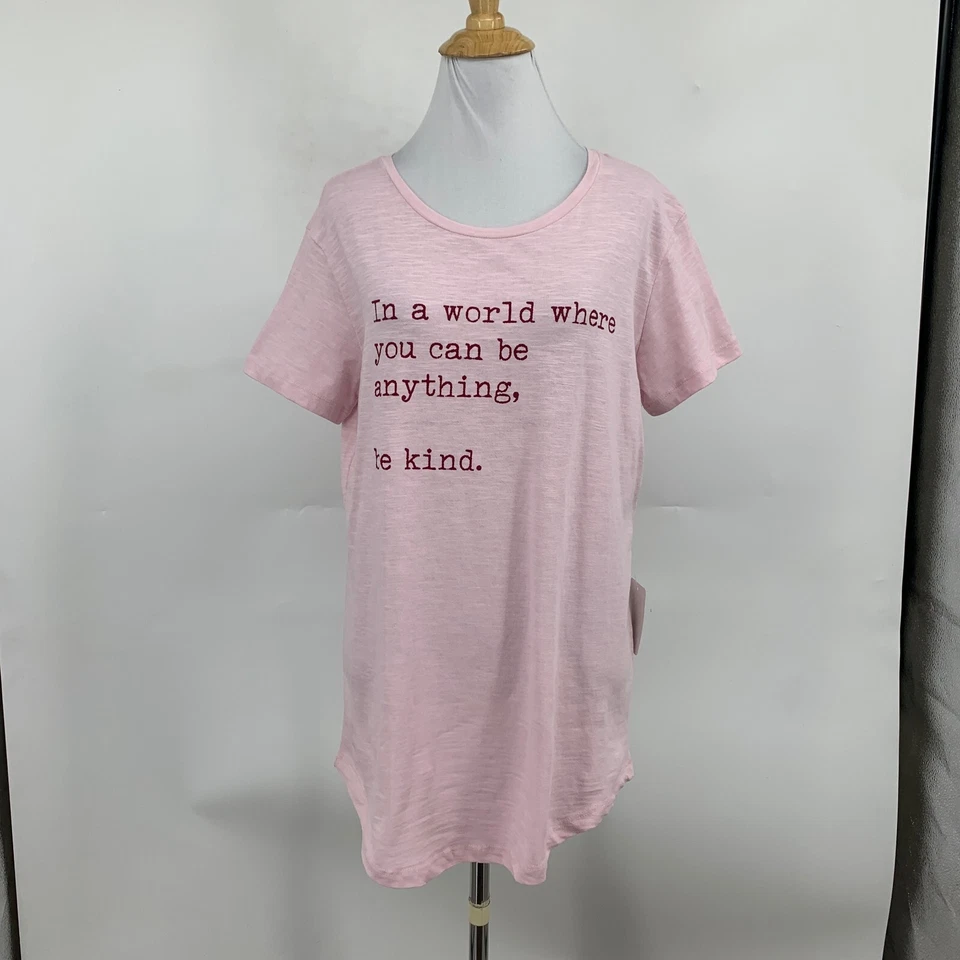 Camisa Be Kind Mujer L Grande Rosa Fresca En Un Mundo Donde Puedes Be Cualquier Cosa Camiseta Foto 2 de 4