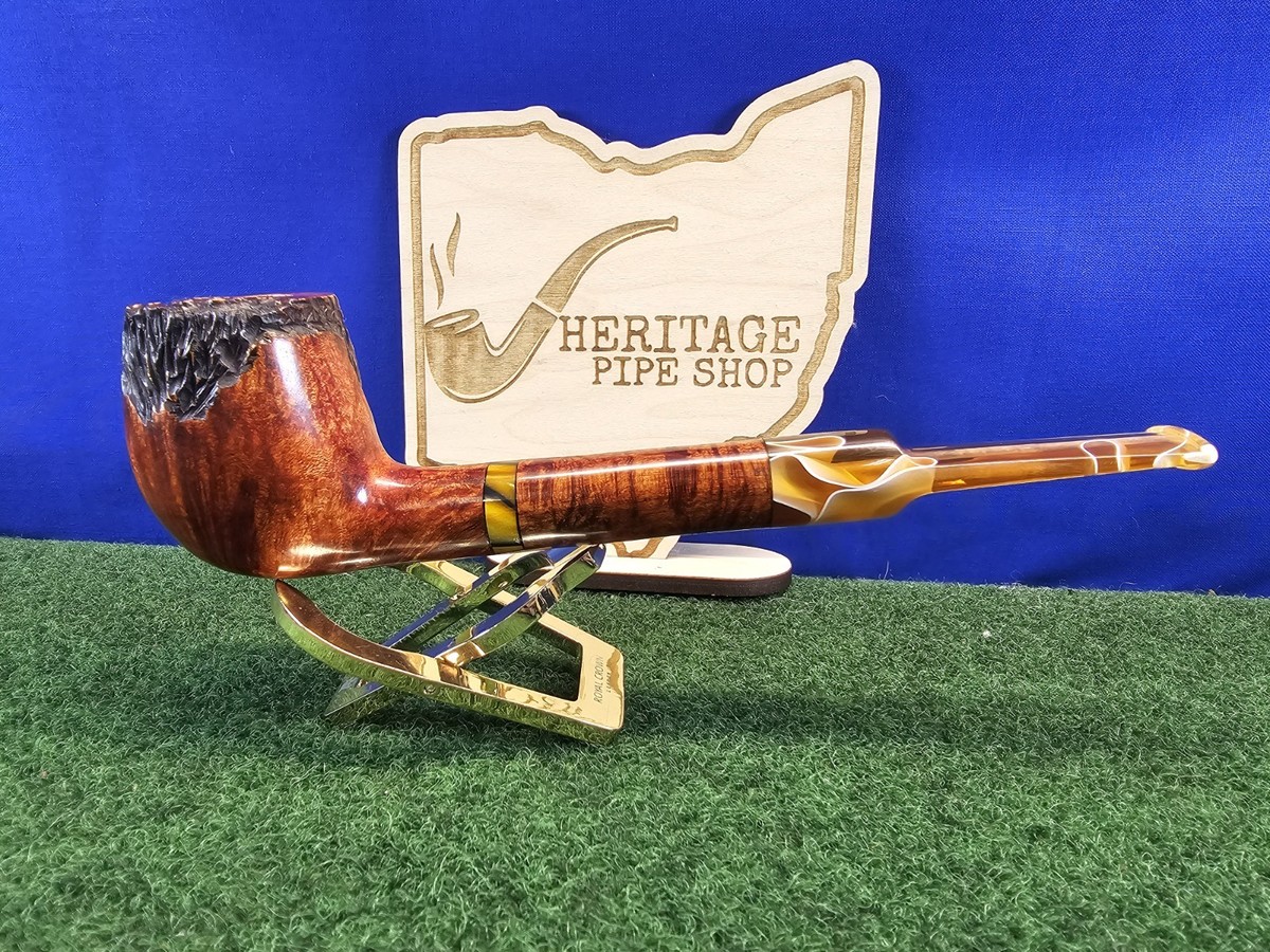 Charles Hester Lovat Acrylic Stem Briar American Artisan Made Pipe,  Unsmoked