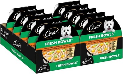 Cesar Schale mit Huhn, Karotte und Bohnen in Soße 2 x 5 x 85 g, Hunde-Futter