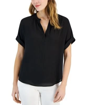 T Tahari Womens Solid Round-Hem Split- Water 197055218044 M RT $68.0