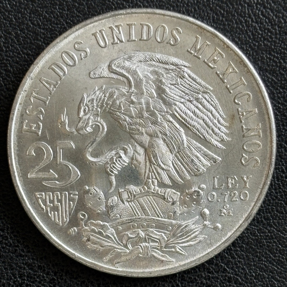 1968 Mexico Olympics 25 Pesos Coin 72% Silver .5208 Troy oz. ASW