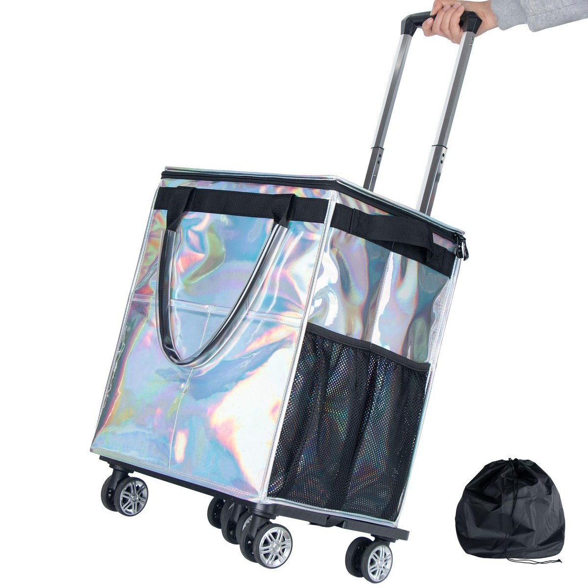 Reusable Grocery Bags on Wheels, Rolling Tote, Portable Shopping