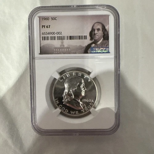 1960 NGC PF67 Proof Ben Franklin Half Dollar 50c 90% Silver Portrait