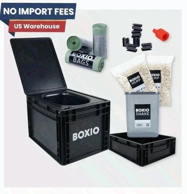 BOXIO TOILET MAX+ Portable Camping Toilet Kit   Complete Starter Set FS USA