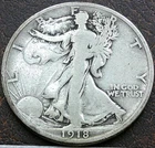 US 1918-S Walking Liberty Half Dollar  **