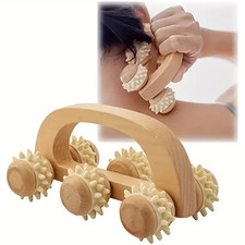1 Pcs Wooden Massage Roller Tool, Manual Wooden Massager, Wood Back Massage Roll