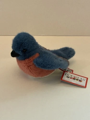 DOUGLAS Cuddle Toys BERTIE Blue bird Plush Stuffed Animal Blue Pink 6" NEW NWT