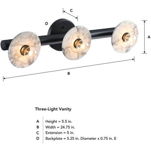 Designers Fountain D325C-3B-MB Fina LED 24.75 inch Matte Black Vanity Wall Light - Picture 11 of 11