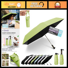 Compact Travel Umbrella, Windproof, UPF 100 Sun & Rain Protection, Mini Size