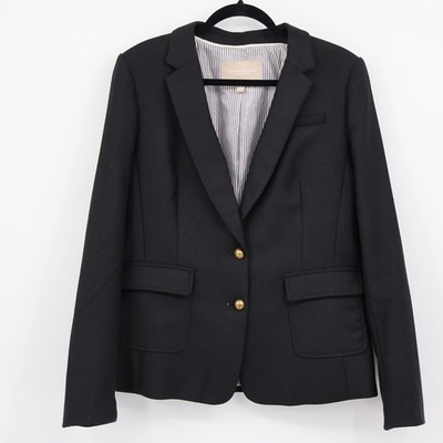 Banana Republic Hacking Wool Jacket Womens 10 Black Old Money Preppy Academia