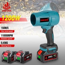 Cordless Turbo Air Blower Powered Super Dry Fan Handheld Leaf Blower 2 Battery