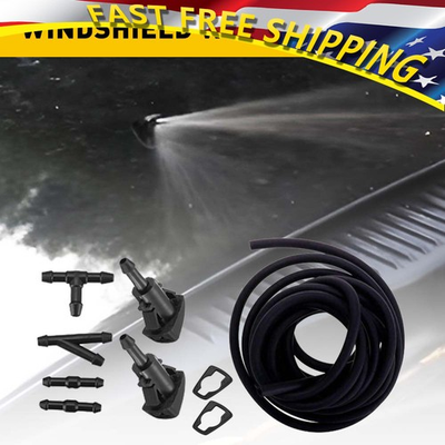 #ad #ad Car Wiper Windshield Nozzle Washer Squirter Jet Spray Kit Fluid Hose T Universal $9.99