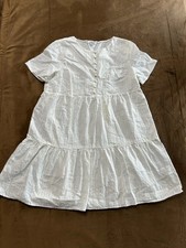 Madewell Eyelet Detail 100% Cotton Cottage Core Minimalist White Dress Medium