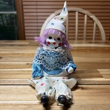 Vintage Ceramic Porcelain Clown Light Blue wi...