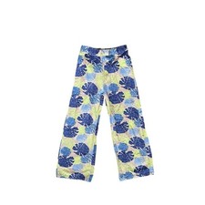 Tahari Girl Leaf Print Cotton Rayon Blend Pant Sz 10 Tropical