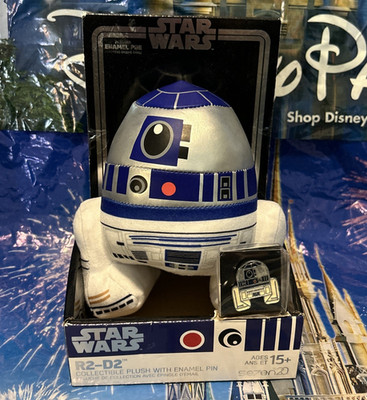   Disney Star Wars Droid R2-D2 Collectible 6'' Plush with Disney Trading Pin New