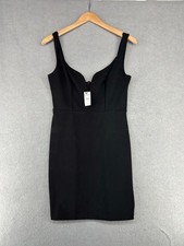 Express Women's Black Dress Sexy Plunging V Neck Straps Night Size 8 New Tags