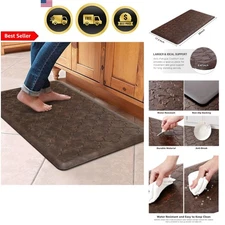 Kitchen Mat Cushioned Anti Fatigue Floor Mat Waterproof Non Slip 173x28 Brown