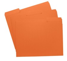 Orange File Folders, 1/3-Cut Tabs, Letter Size, 12-Pack   Letter,