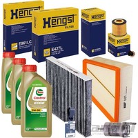 Hengst Filterset+Castrol LL 5W30 ÖL Passend FüR 1.2 54 PS VW Polo 9N Fabia 6Y