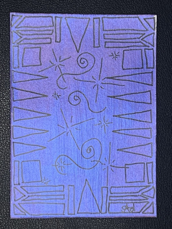 ACEO Art Card Original Acrylic Abstract 2.5in x 3.5in foreverlovedlex Spiral Gal