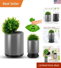 Dog Waste Trash Can Outside Garden Patio Outdoor Garbage Bin with Lid 13L