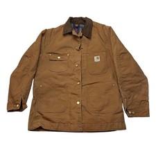Carhartt Chore Coat Mens 44L Brown 6BLCL Blanket Lined Duck Canvas USA Vintage