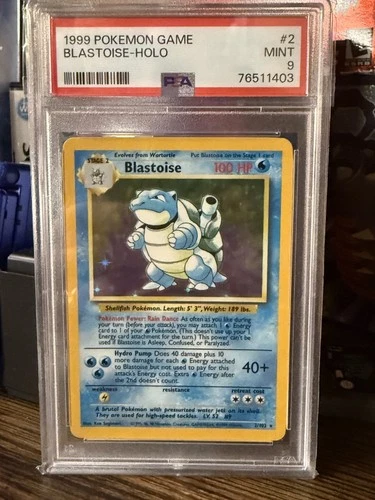 1999 POKEMON BASE SET UNLIMITED #2 BLASTOISE-HOLO PSA 9