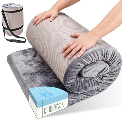 Memory Foam Camping Mattress 3 Inch Thick Floor Sleeping Mat Adults Waterproof N