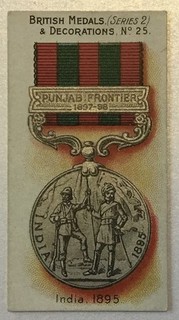 Taddy British Medals (series 2) & Decorations. Card Number 25 India 1895