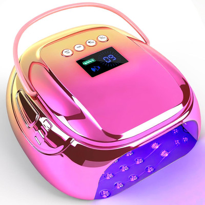 126W Rechargeable UV LED Nail Lamp, Portable Cordless Nail Dryer with Auto Senso