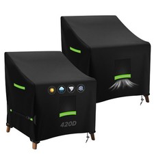 YedZen Garden Chair Covers Waterproof 2 Packs 90x97x79cm 420D Oxford with Air