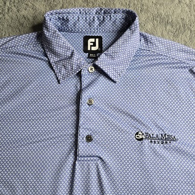 Footjoy Golf Polo Mens Large Purple Performance Geometric FJ Pala Mesa Golf 