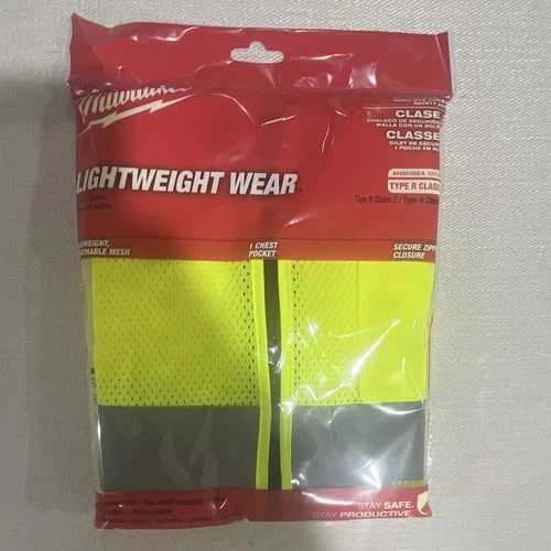 12 Milwaukee ANSI Class 2 Type R Safety Vest Yellow 2XL/3XL 48-73-2243 new oob - product listing photo