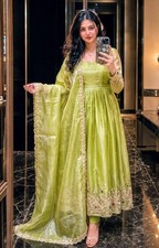 Traditional Wear Heavy Silk Salwar Kameez With Dupatta For Women Girls