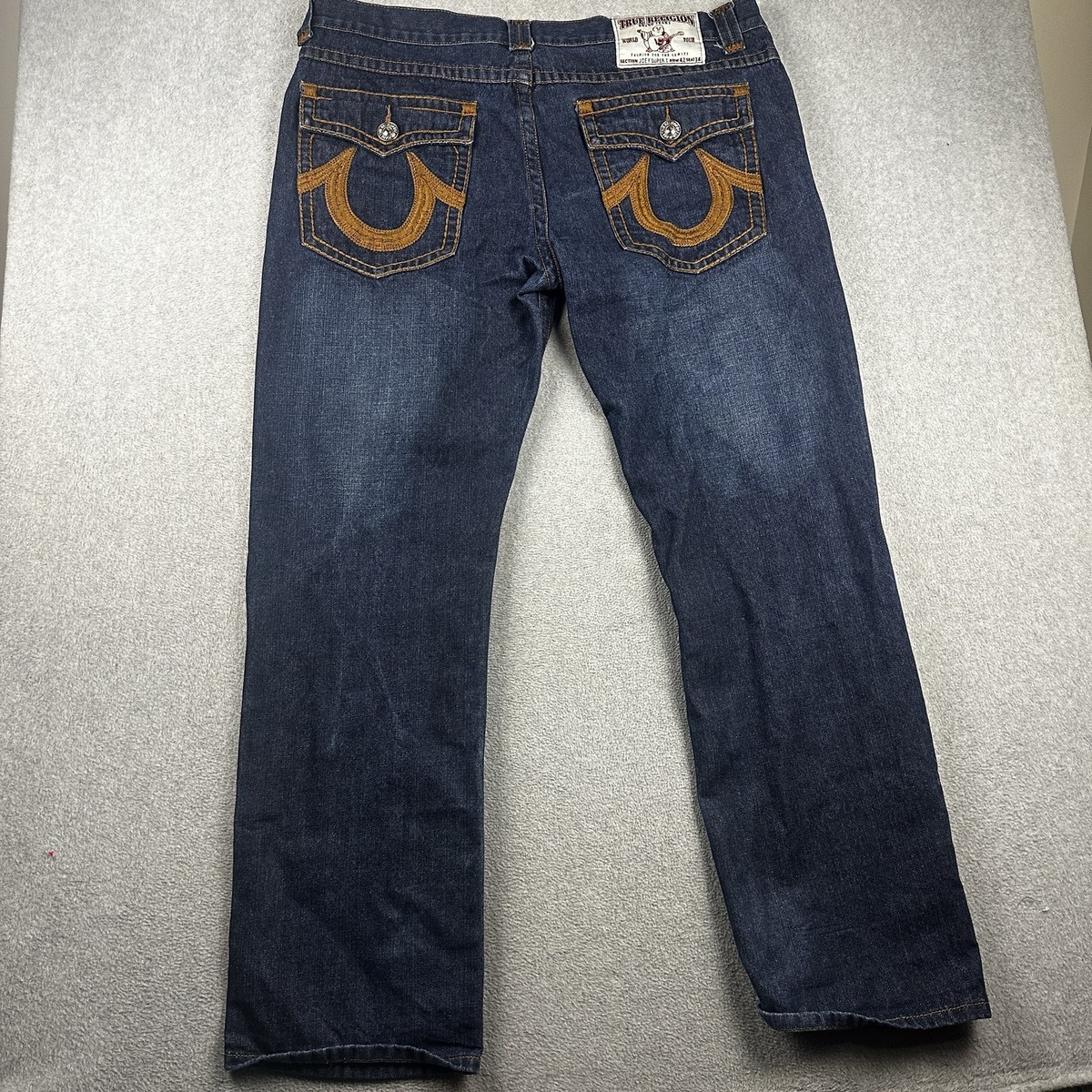 io着用 TRUE RELIGION JOEY SUPER T 34 True Religion Joey Super T Jeans Mens 42x34 Blue Denim